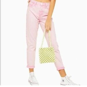 Topshop Pink Straight Leg Jeans. Size 26. Great Condition.